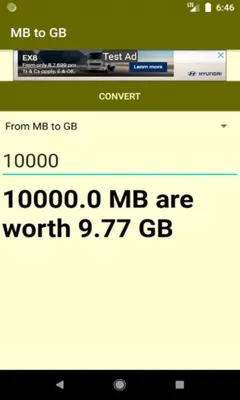 Converter MB to GB android App screenshot 3